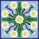 Borduurpakket wit/groen/blauw 17x17cm