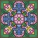 Borduurpakket roze/groen/blauw 22x2cm