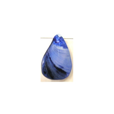 Schelphanger ca30mm druppelvorm blauw 5st