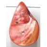 Schelphanger ca30mm druppel oranjerood snoer 13st