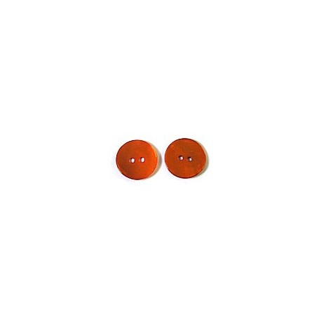 Knoop parelmoer 18mm oranje per stuk