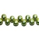 Zoetwaterparels druppel 4.5x6.5 mm groen str. 39cm