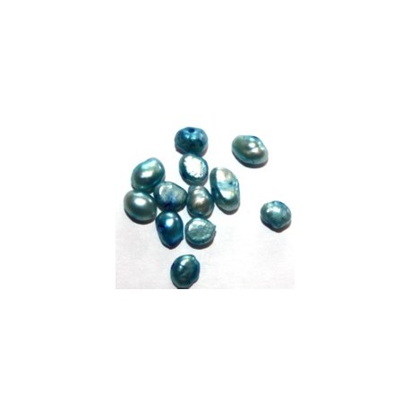 Zoetwaterparels petrolgroen 4-5mm ca 100st