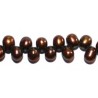 Zoetwaterparels 3x5mm bruin snoer 90cm