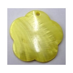 Schelphanger 40mm bloem geel 2st