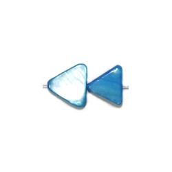 Schelpkraal driehoek 14x14mm blauw 10 stuks