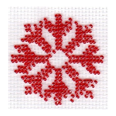 Borduurpakket sneeuwster rood 6x6cm