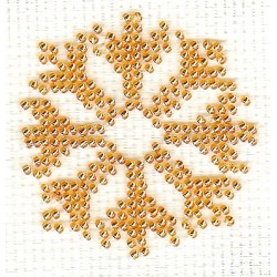 Borduurpakket sneeuwster goud 6x6cm