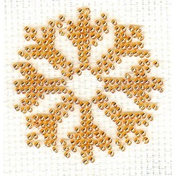 Borduurpakket sneeuwster goud 6x6cm