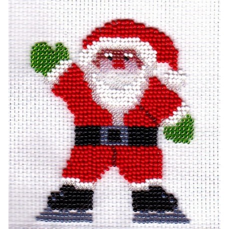 Borduurpakket kerstman zwaaiend 9x12cm