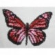 Borduurpakket vlinder rose/rood 13x16cm