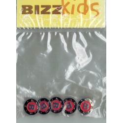 Knoop 17mm metaal rood met letter B 5st