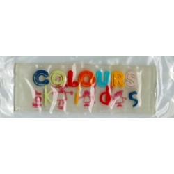 Applicatie Coulours Kids 25x75mm wit