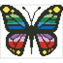 Borduurpakket vlinder multicolor 12x15cm