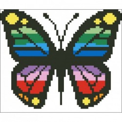 Borduurpakket vlinder multicolor 12x15cm