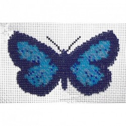 Borduurpakker vlinder blauw/zwart 9x14cm.