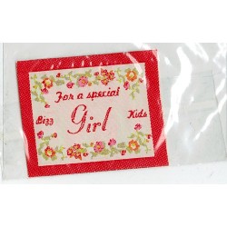 Applicatie For a special Girl 50x60mm rood