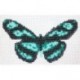 Borduurpakket vlinder groen/zwart 9x16cm.