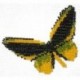 Borduurpakket vlinder geel/zwart 11x11cm.