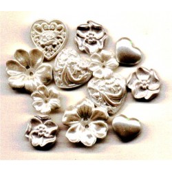 3D elementen bloemen en harten