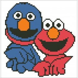 Borduurpakket elmo en govert 15x15cm