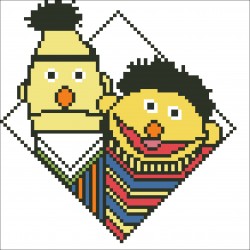 Borduurpakket bert en ernie 3 15x15cm