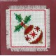 Borduurpakket kerstbal met hulst 8x8cm