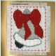 Borduurpakket kerstklok met strik 8x11cm