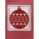 Borduurpakket kerstbal 7x8cm rood/wit