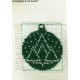 Borduurpakket kerstbal 7x8cm groen/wit