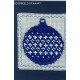 Borduurpakket kerstbal 7x8cm blauw/wit