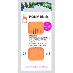 Pony borduurnaald zonder punt zwart 28mm
