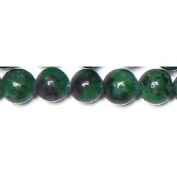 Edelsteen 8mm grijze green/red zoisite ca. 38cm.