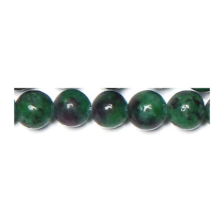 Edelsteen 8mm grijze green/red zoisite ca. 38cm.