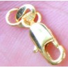 Karabijnsl. 10mm 925 silver 18kt WITGOUD VERGULD p.st