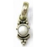 Zilveren hanger 17mm met hangoog en parel