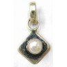 Zilveren hanger 18mm met hangoog en parel