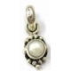 Zilveren hanger 14mm met hangoog en parel