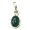 Hanger 11mm zilver met groene steen