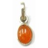 Hanger 11mm zilver met oranje steen