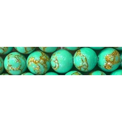 Edelsteen 6mm Gouden Streep Groen Turquoise ca.38c