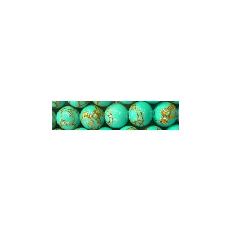 Edelsteen 6mm Gouden Streep Groen Turquoise ca.38c