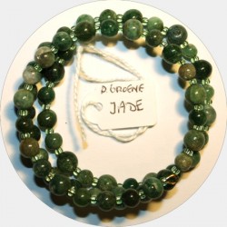 Armband verenstaal 5,5cm Jade donkergroene 6mm ron