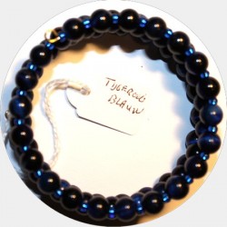 Armband verenstaal 5,5cm Tiger eye blue 6mm rond