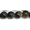 Edelsteen 6mm rond donkerbruin tiger eye ca.38cm