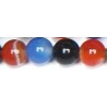 Edelsteen 6mm rond mix agaat met rood ca.38cm