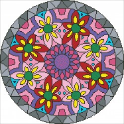 Borduurpakket kralen Mandala 42x42cm