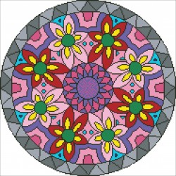 Borduurpakket kralen Mandala 42x42cm