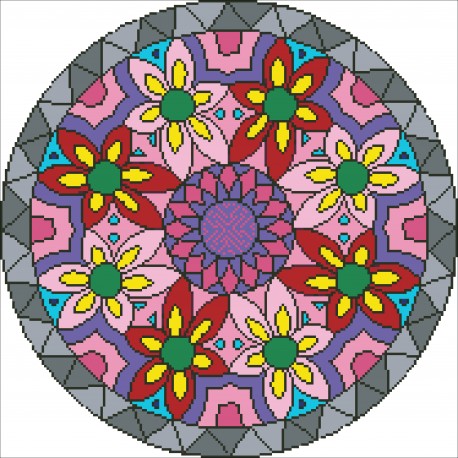 Borduurpakket kralen Mandala 42x42cm