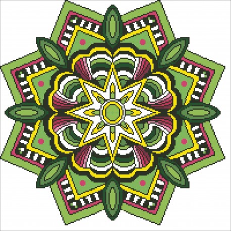 Borduurpakket kralen Mandala 44x44cm